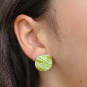 green circle swirl cottagecore boho earthcore earrings